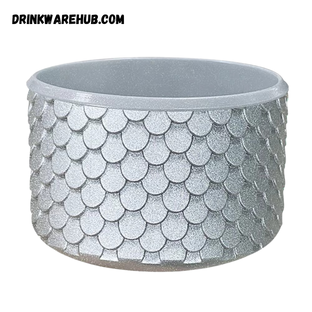 Mermaid Silicone Boot for Stanley 40oz Tumbler – Silver