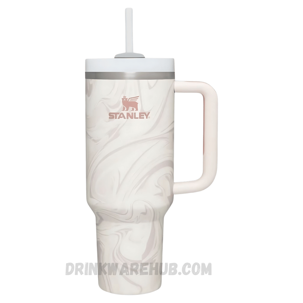 Stanley Tumbler Rose Quartz Swirl 40 OZ – Premium insulated travel mug with a stylish pink swirl design, keeps drinks hot or cold for hours. Perfect for on-the-go hydration.