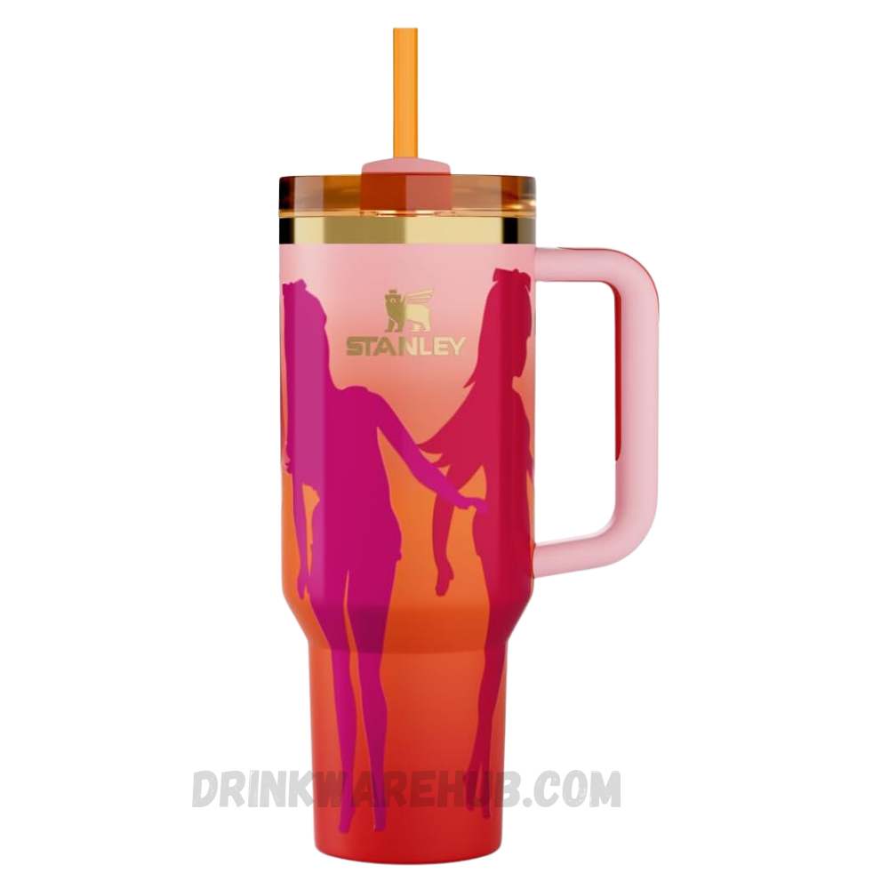 Stanley Quencher Flowstate Mug X Barbie 60s Twist 'N Turn 40 OZ – Exclusive Barbie collaboration inspired by the 60s Twist 'N Turn era. This limited edition Stanley Flowstate Quencher keeps drinks hot or cold for hours, perfect for collectors, travel, and stylish everyday hydration.