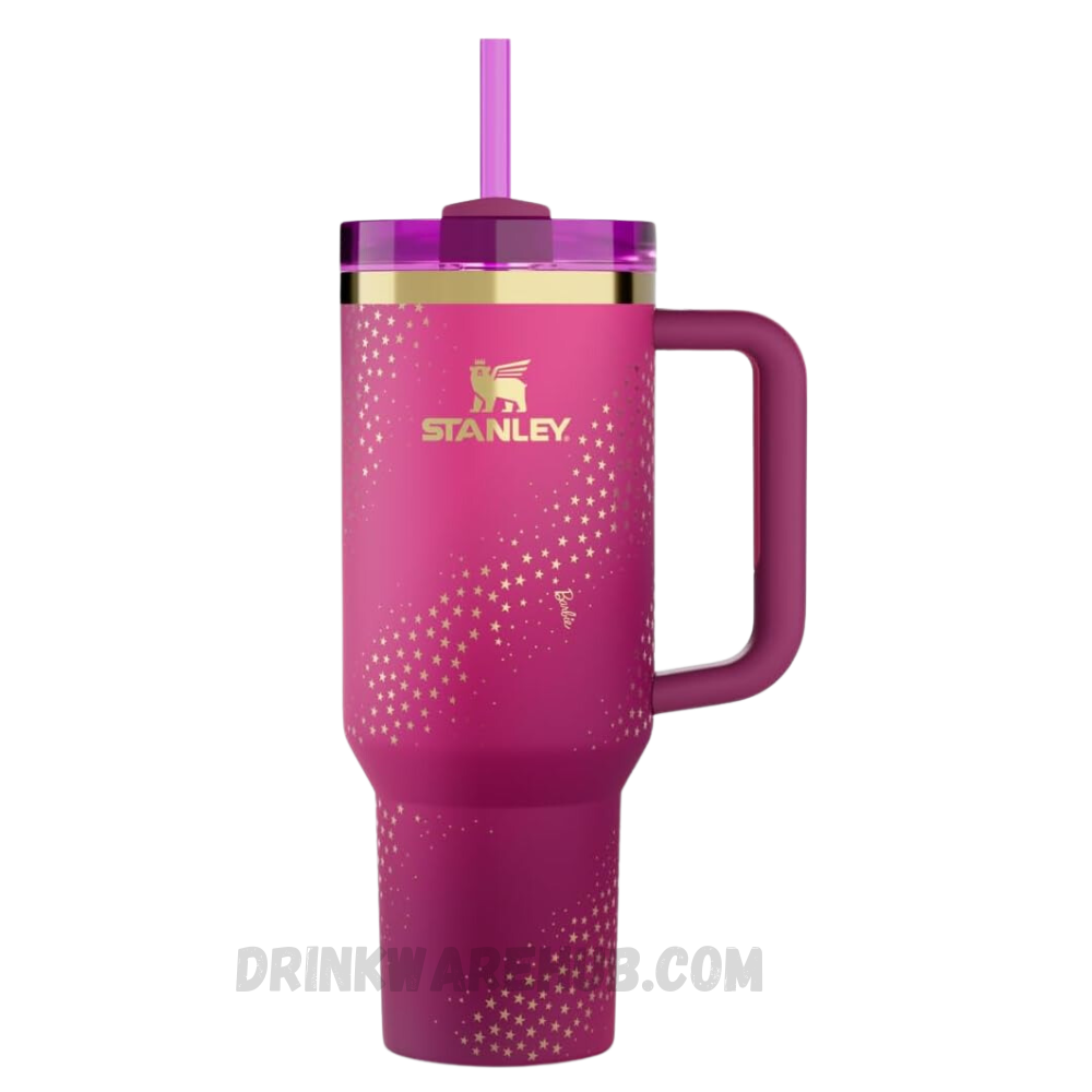 Stanley Quencher Flowstate Mug X Barbie 70s Super Star 40 OZ – Limited edition Barbie collaboration featuring a retro 70s Super Star design. This Stanley Flowstate Quencher keeps drinks hot or cold for hours, perfect for collectors, travel, and daily hydration.