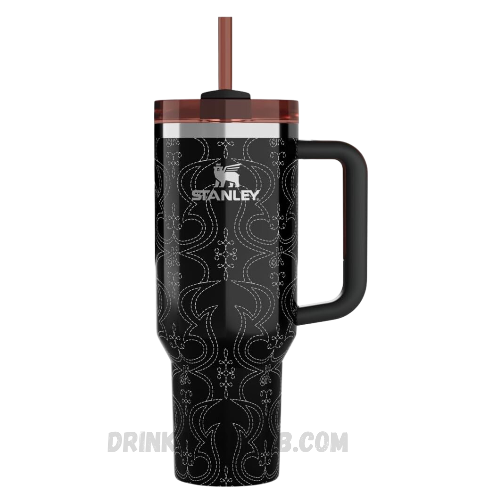 Stanley Quencher Flowstate Mug X Barbie 80s Western Ken 40 OZ – Exclusive Barbie collaboration featuring a retro 80s Western Ken design. This limited edition Stanley Flowstate Quencher keeps beverages hot or cold for hours, perfect for collectors, travel, and daily hydration.