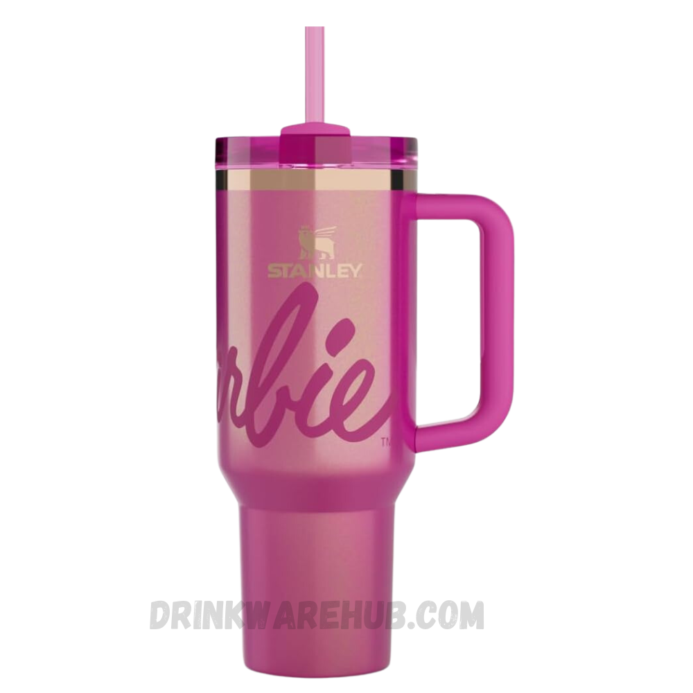 Stanley Quencher Flowstate Mug X Barbie Icon 40 OZ – Exclusive Barbie collaboration featuring the iconic Barbie design in a stylish finish. This limited edition Stanley Flowstate Quencher keeps drinks hot or cold for hours, perfect for collectors, travel, and everyday hydration.