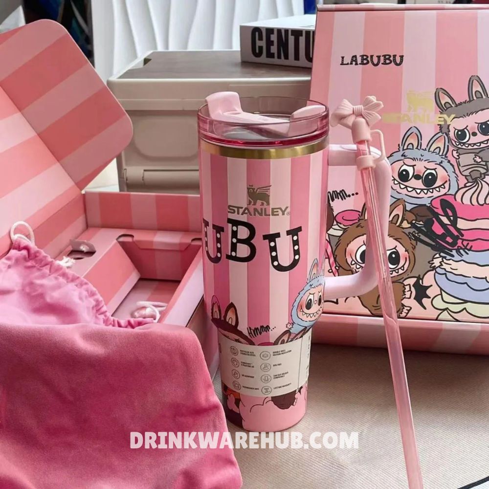 Stanley Labubu Monster Kawaii Pink Cup collectible Christmas gift set