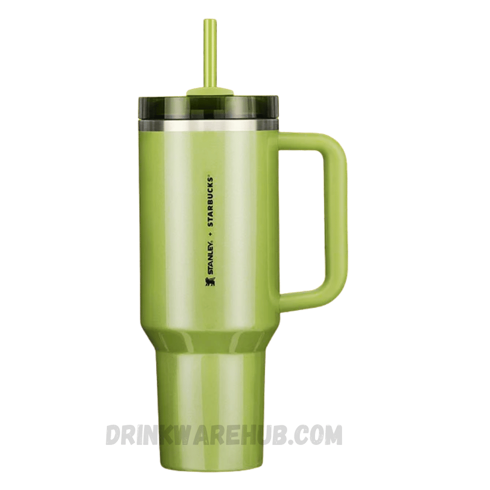 Stanley Quencher Flowstate Mug X Starbucks Olive Green 40 OZ – Limited edition insulated cup from the Starbucks collaboration in a sleek olive green color. This Stanley Flowstate Quencher keeps beverages hot or cold for hours, perfect for everyday hydration, travel, and collectors.